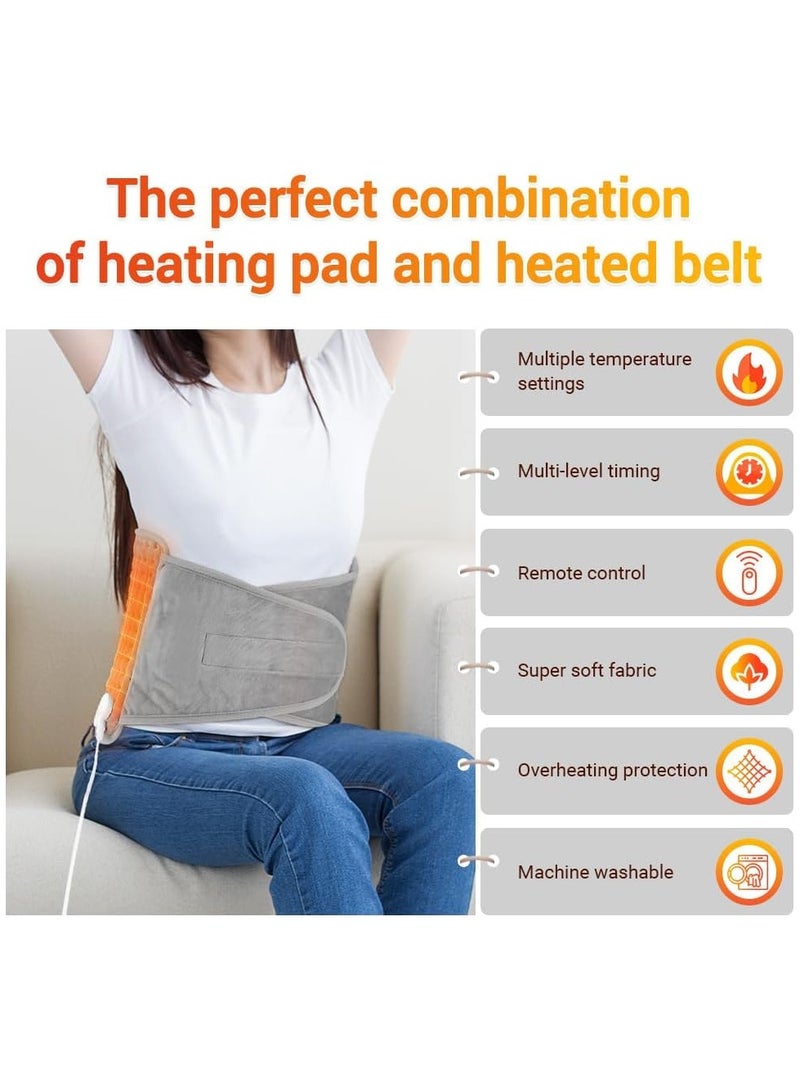Gonice Heating Pad, Electric Waist Heating Pad with LCD Controller, 9 Heating Levels, 4 Gears Timing, Soft Touch, Fast Heating & Machine Washable, Great for Back Belly Leg Body-12"x50" - Image 3