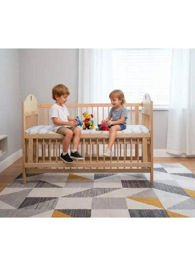 Wood Baby Bed with Side Opening Attachment for Easy Mom Access - Image 3