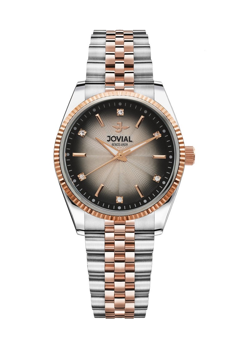 JOVIAL 5051LAMQ02E  Women's Fashion Watch, Quartz, Metal Band Watch, 26mm, Grey - Image 1