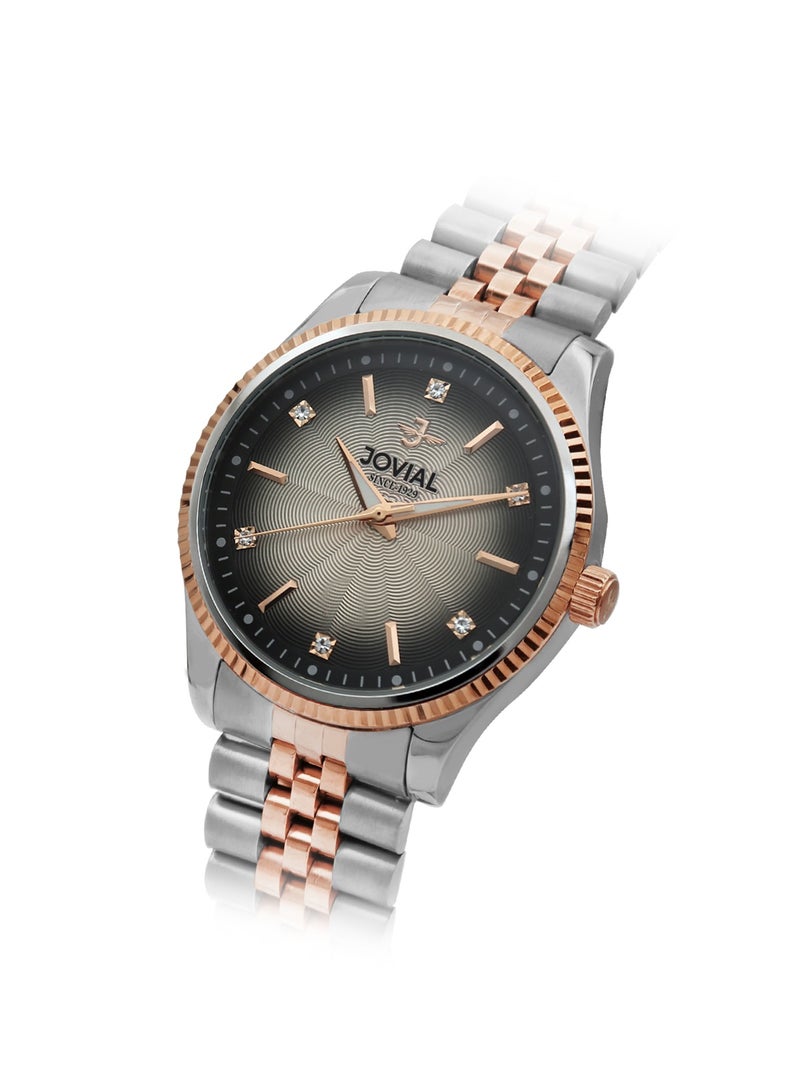 JOVIAL 5051LAMQ02E  Women's Fashion Watch, Quartz, Metal Band Watch, 26mm, Grey - Image 2