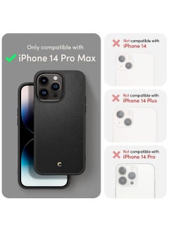 CYRILL Kajuk Mag Compatible with iPhone 14 Pro Max Case Cover [Premium Vegan Leather] Compatible with MagSafe - Black  - Image 2