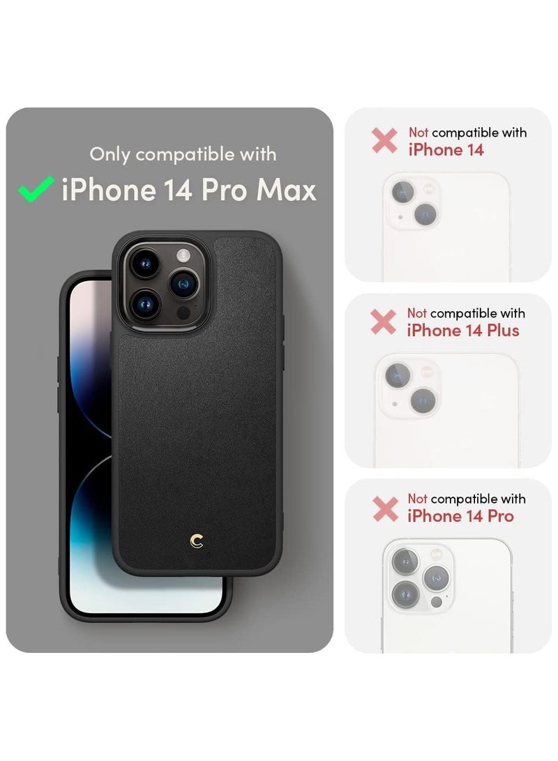 CYRILL Kajuk Mag Compatible with iPhone 14 Pro Max Case Cover [Premium Vegan Leather] Compatible with MagSafe - Black - Image 2