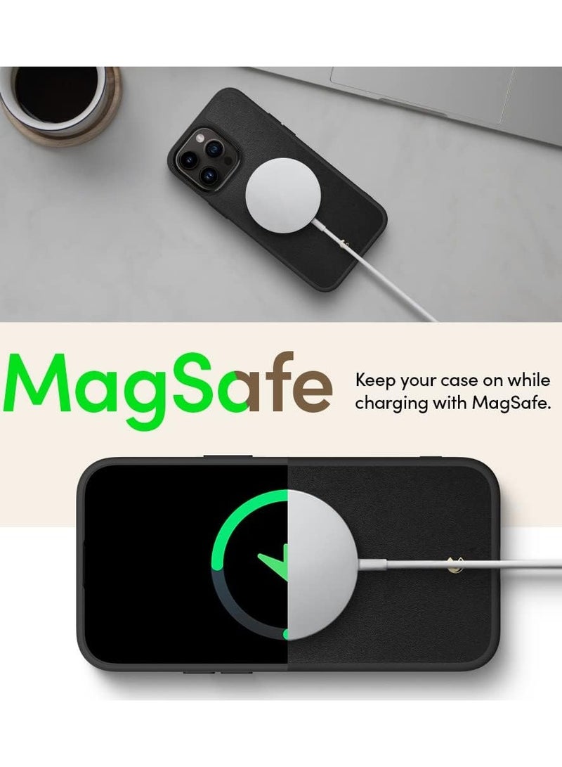 CYRILL Kajuk Mag Compatible with iPhone 14 Pro Max Case Cover [Premium Vegan Leather] Compatible with MagSafe - Black - Image 4