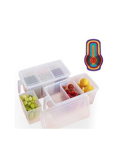 Kitchen Organizer Containers & Food Storage Box With Lids,  For Refrigerator,  Fridge Organizer & Food Storage Boxes With Handles Freezer Safe (Set of 2 Organizers With Lid And 6 Removable Bins) - pzsku/ZAE064ABA8E4F6B007869Z/45/_/1691572038/019599fb-1373-469e-9f65-c9c79cf579aa