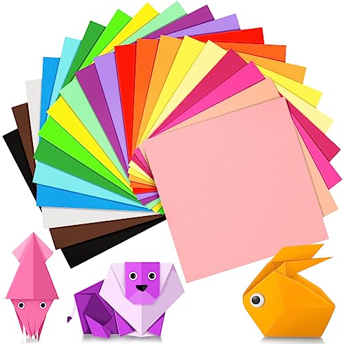 IOOLEEM Origami Paper, 200 Sheets, 20 Colors, 6 Inch Square, Double Sided Colored paper. - Image 1