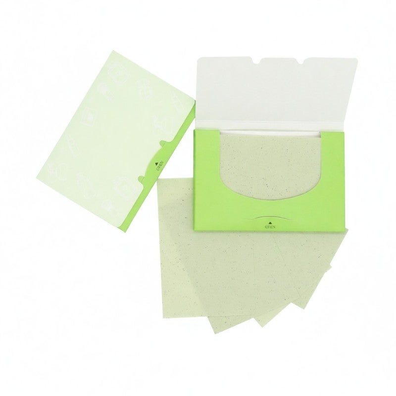 100 Sheets Facial Absorbent Paper Oil Absorbing Sheets Oil Blotting Paper Bamboo Charcoal Oil Control Tissues Paper - Image 1