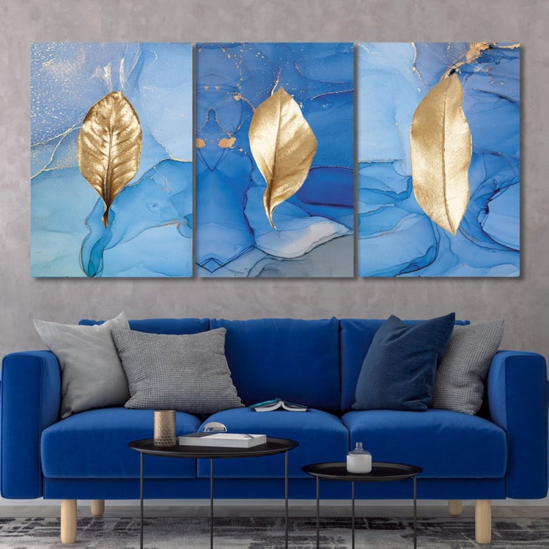 Marktna Three luxurious canvas prints with a modern design and a hollow frame, measuring (120×60), three pieces - Image 1