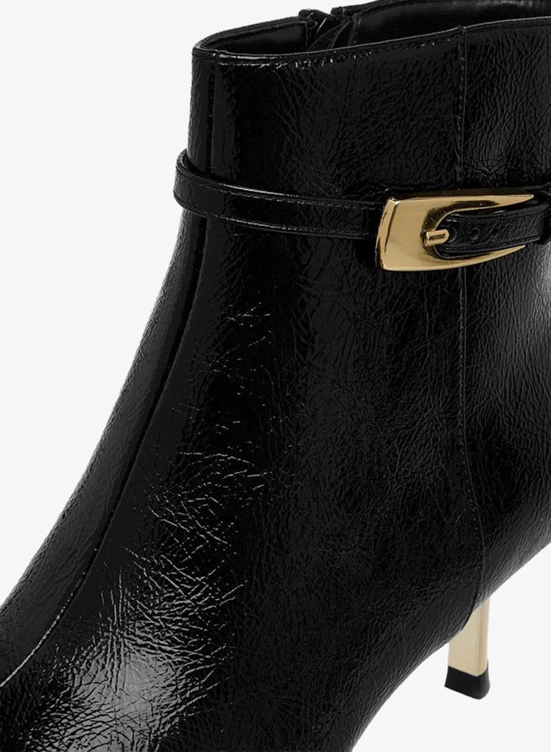 Celeste Black Women Buckle Detail Ankle Boots for Women | Best Price UAE