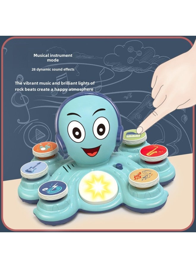 Cartoon Rock Octopus Musical Instrument Jazz Drum Early Education Music Octopus Ringboard Tambourine Sand Hammer Percussion Set-Color:RJ2873 Rock Octopus (lotus Root Starch)  - Image 5