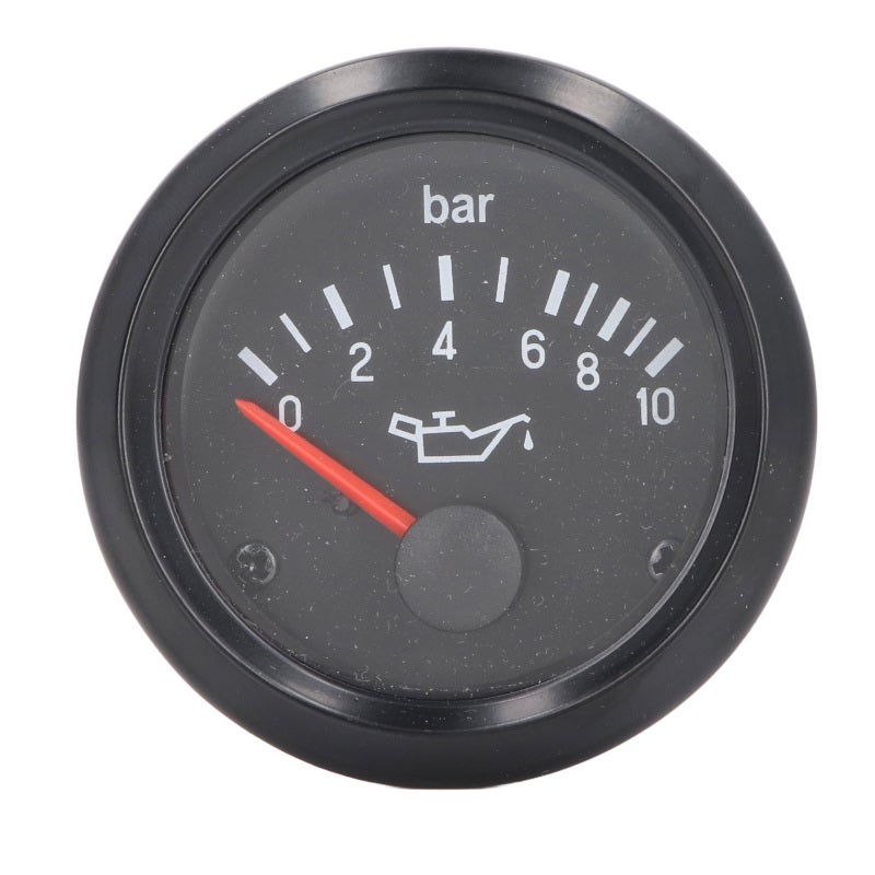 Oil Pressure Gauge 0-10bar 52mm Mounting Hole Aluminum Alloy Shell - Pointer Design with Dustproof Waterproof Cover for Generator Engine Set - Image 2