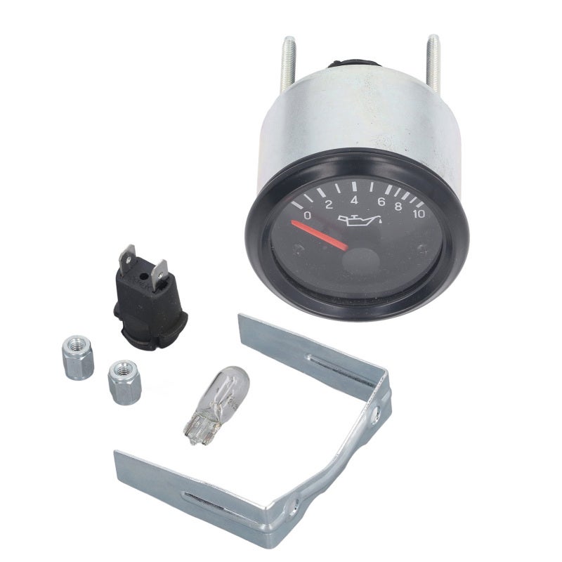 Oil Pressure Gauge 0-10bar 52mm Mounting Hole Aluminum Alloy Shell - Pointer Design with Dustproof Waterproof Cover for Generator Engine Set - Image 1