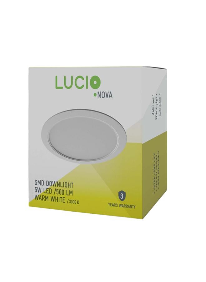 Lucio 5W 500-Lumens High Efficiency Energy-Saving LED Downlight Warm White DR46a-5W-3000K