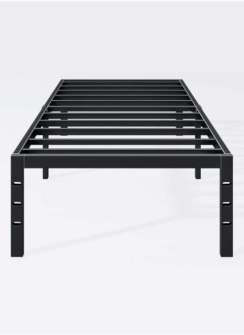 90x190cm Metal Platform Single Bed Frame with Storage Space Under Bed, 35cm Height, Heavy Duty Steel Slat Support, Easy Assembly, No Box Spring Needed