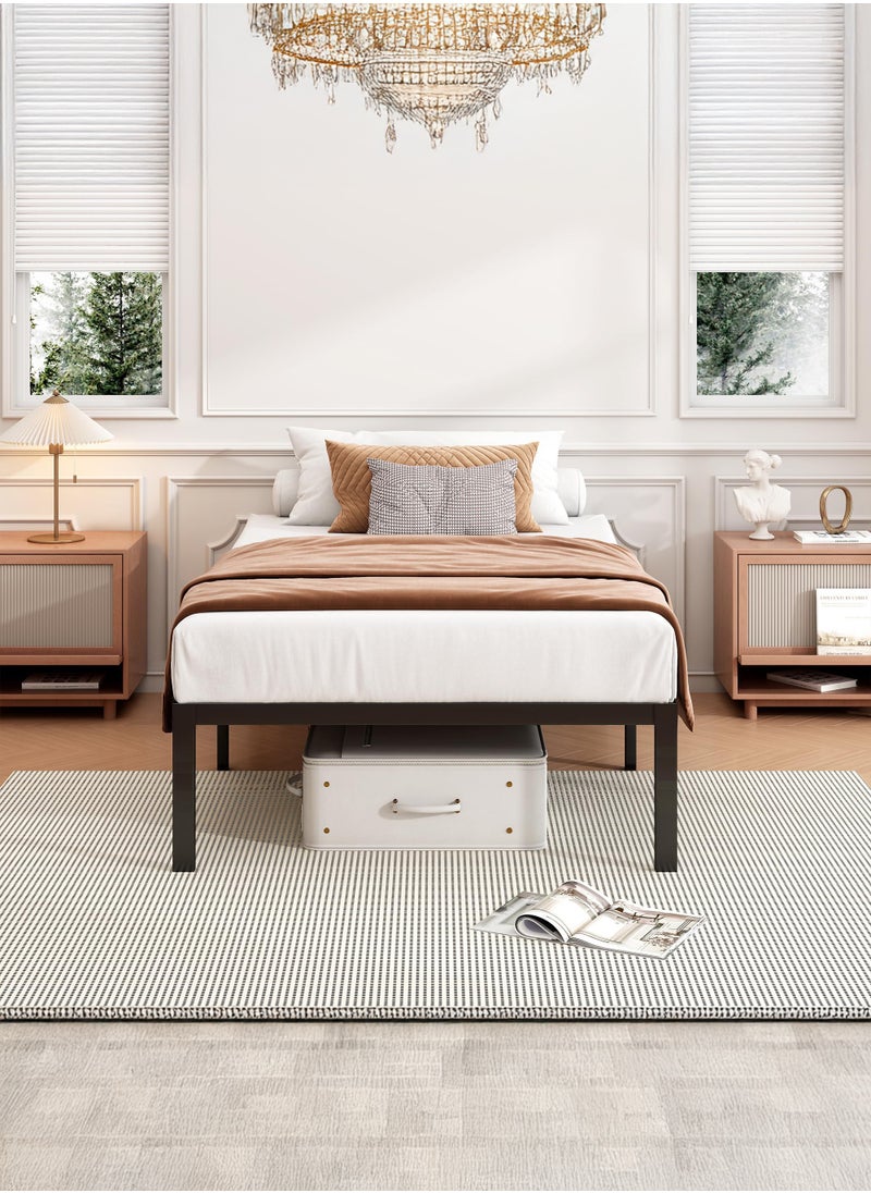 Yanara - 90x190cm Metal Platform Single Bed Frame with Storage Space Under Bed, 35cm Height, Heavy Duty Steel Slat Support, Easy Assembly, No Box Spring Needed - Image 1