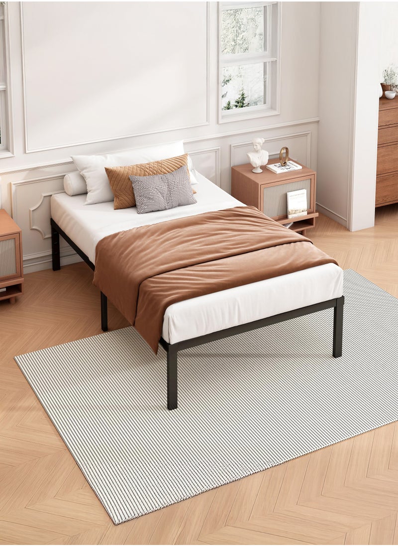 Yanara - 90x190cm Metal Platform Single Bed Frame with Storage Space Under Bed, 35cm Height, Heavy Duty Steel Slat Support, Easy Assembly, No Box Spring Needed - Image 1
