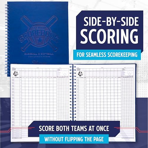 Murray Sporting Goods Premium Baseball Softball Scorebook - 60 Games | Stats Score Keeper Book for Adult & Youth Baseball/Softball - Image 3