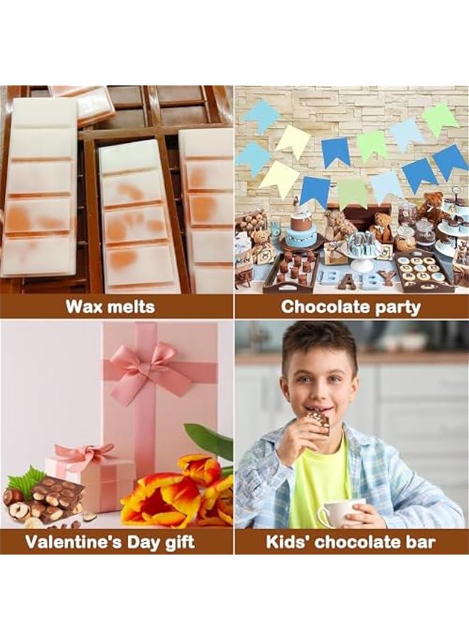 2Pcs Dubai Chocolate Bar Mold Deep Thick Chocolate Bar Mold Break Apart Silicone Chocolate Candy Mold Rectangle Non-Stick for Filling Protein Knafeh Pistachio Chocolate Bar - Image 5