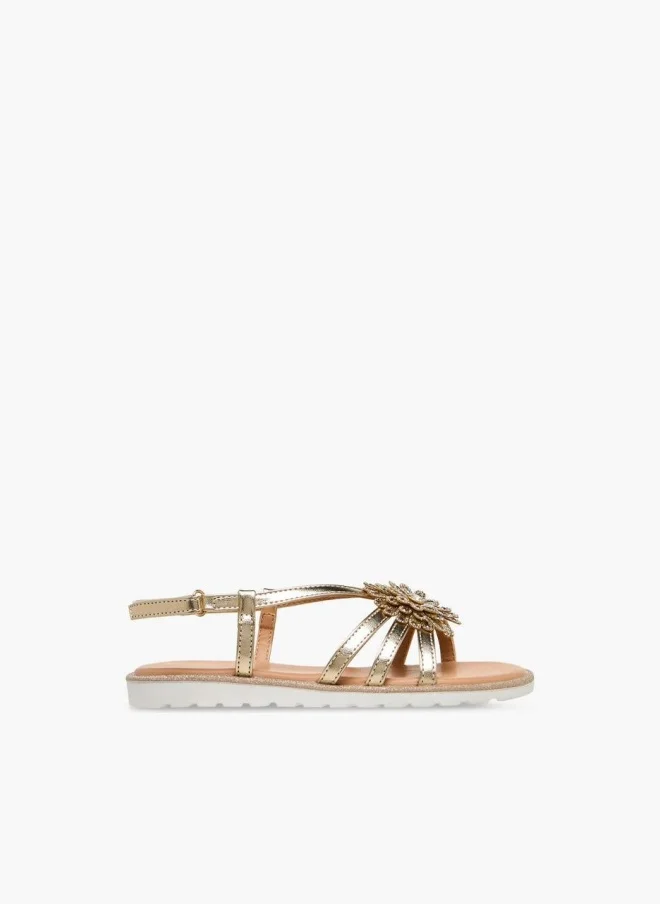 Celeste Girls Floral Embellished Sandals Ramadan Collection