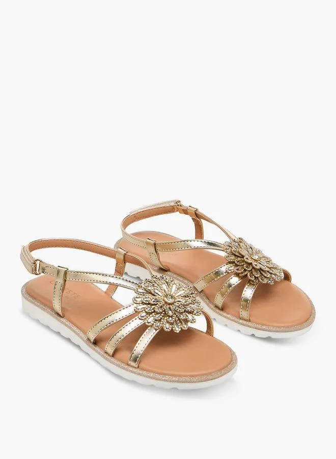 Celeste Girls Floral Embellished Sandals Ramadan Collection