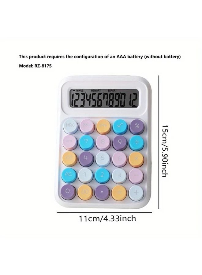 White And Pink Desktop Calculator With LED Display For Office And School Use - Image 3