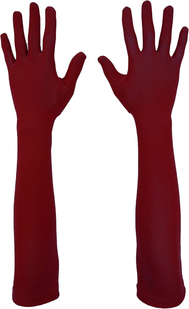 VSVO Unisex 17.7" Elbow Length Spandex Stretchy Costume Gloves Opera Party Bridal Dance Gloves - Image 1