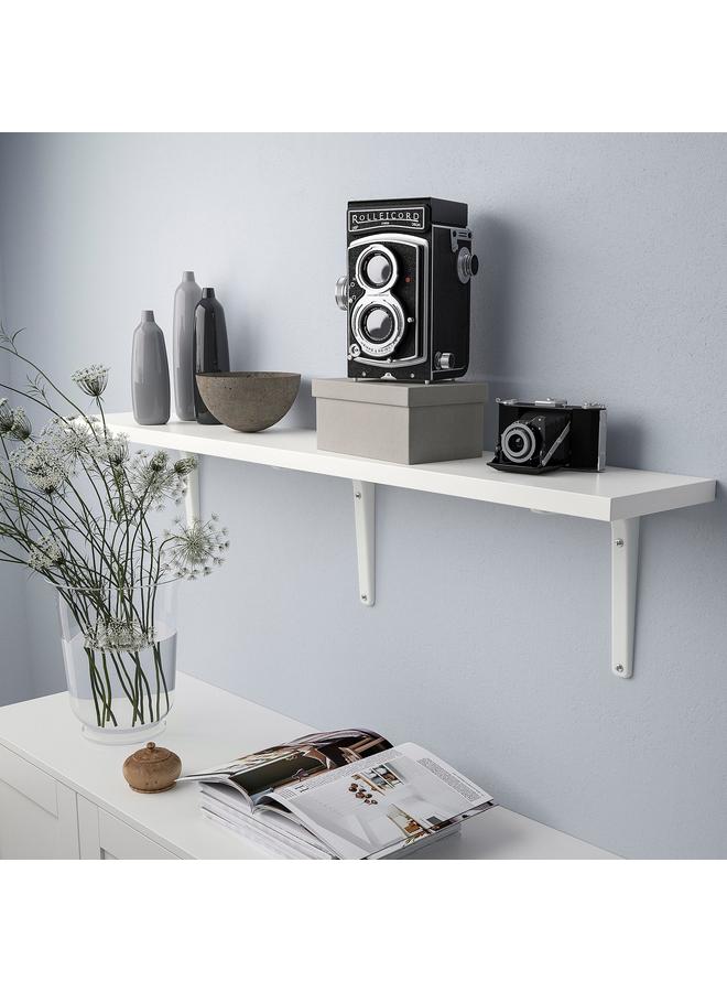 Zaboon Shelf With Bracket, White, 120X20 Cm - Image 2