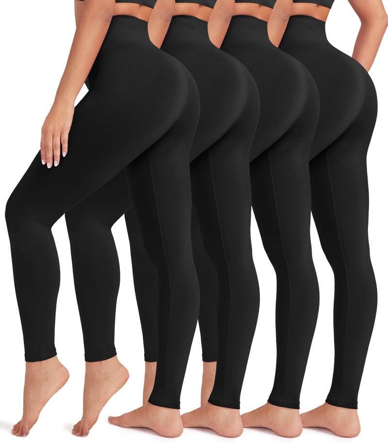 VALANDY Creamlush 4 Pack Leggings for Women-High Waisted Ultra Soft Stretchy Yoga Lounge Pants - Image 1
