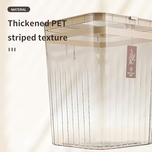 Lingerlanden Bathroom Trach Can with Lid, 2.6 Gallon Grabage Can,Plastic Transparens Waste Basket with Press Top Lid,Clear Trach Bin for Home,Living Room,Bedroom,Office,Brown - Image 3