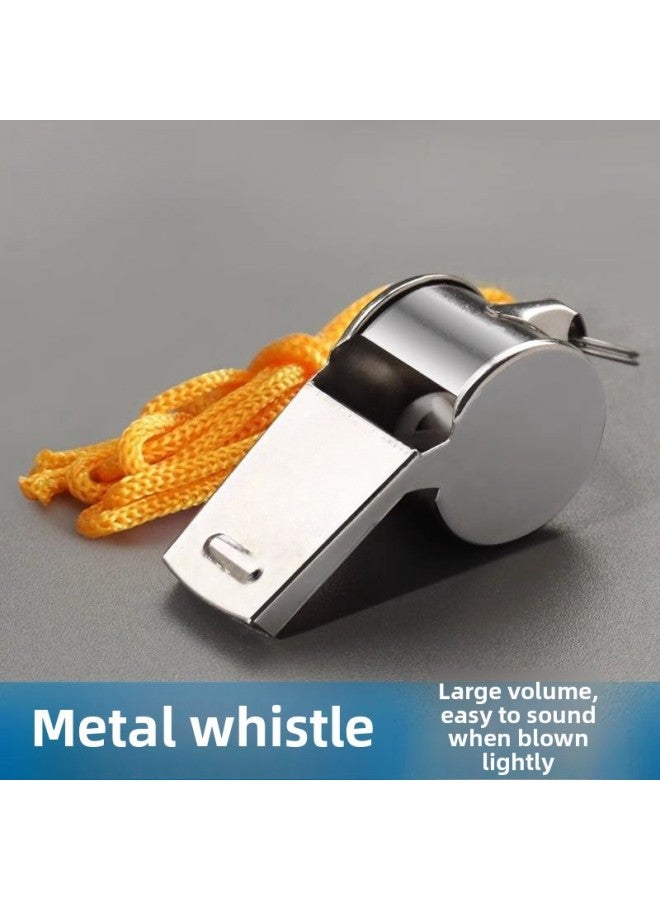 Generic Referee Special Whistle Metal Whistle Stainless Steel Iron Whistle Coach Special Command Whistle Outdoor Sports Whistle-Color:Bag Of Metal Whistle [black Line] - Image 2