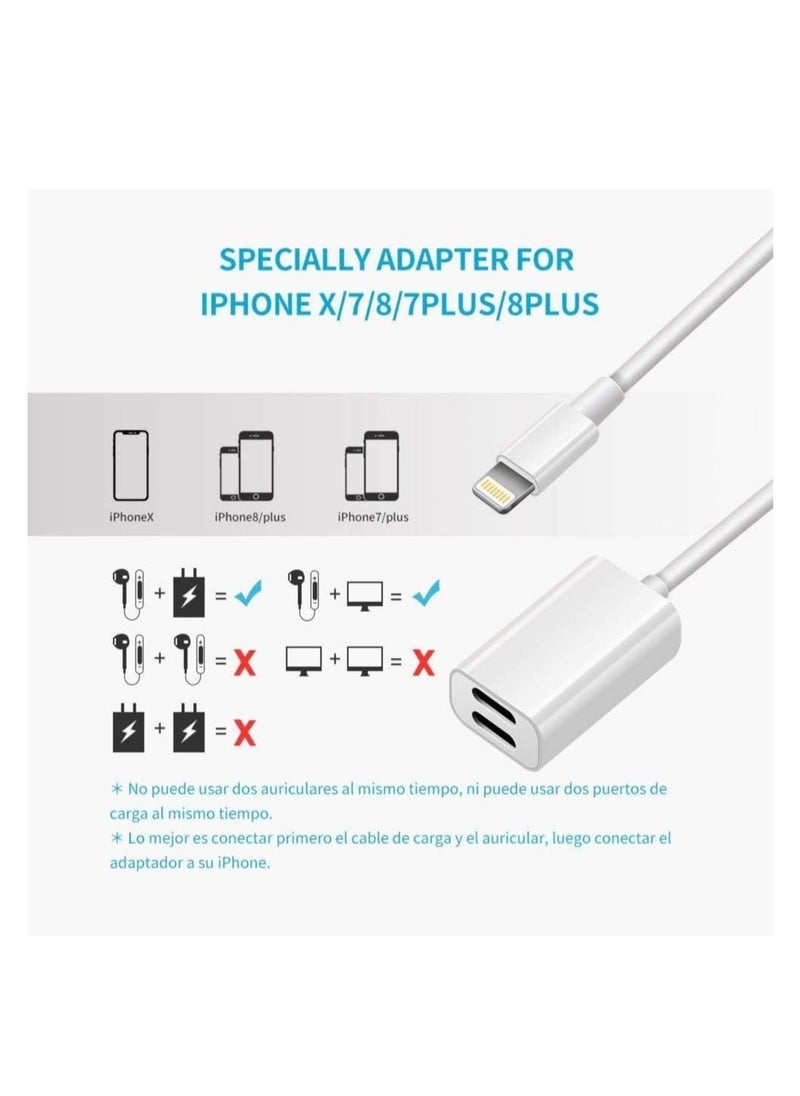 ELTRAZONE - Dual Lightning adapter & Splitter, Headphone audio & Charge adapter Compatible with iPhone 7/7 Plus, iPhone 8/8 Plus, iPhone X, iPhone XS,iPhone XR and iPhone XS Max - Image 1