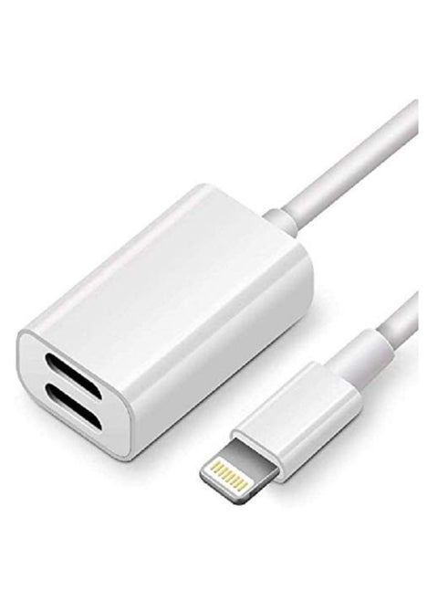Dual Lightning adapter & Splitter, Headphone audio & Charge adapter Compatible with iPhone 7/7 Plus, iPhone 8/8 Plus, iPhone X, iPhone XS,iPhone XR and iPhone XS Max