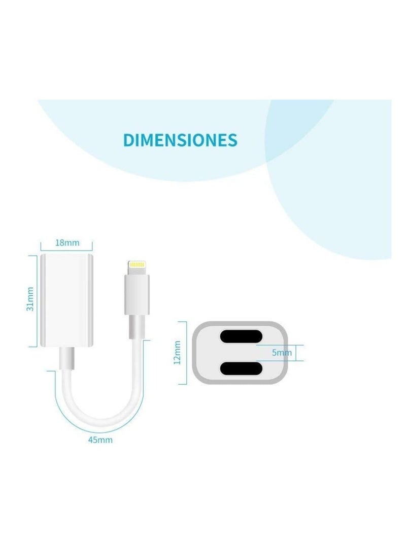ELTRAZONE - Dual Lightning adapter & Splitter, Headphone audio & Charge adapter Compatible with iPhone 7/7 Plus, iPhone 8/8 Plus, iPhone X, iPhone XS,iPhone XR and iPhone XS Max - Image 1
