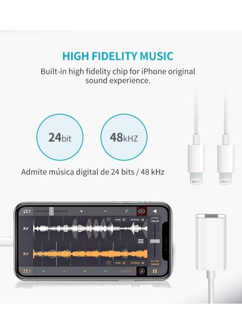 ELTRAZONE - Dual Lightning adapter & Splitter, Headphone audio & Charge adapter Compatible with iPhone 7/7 Plus, iPhone 8/8 Plus, iPhone X, iPhone XS,iPhone XR and iPhone XS Max - Image 1