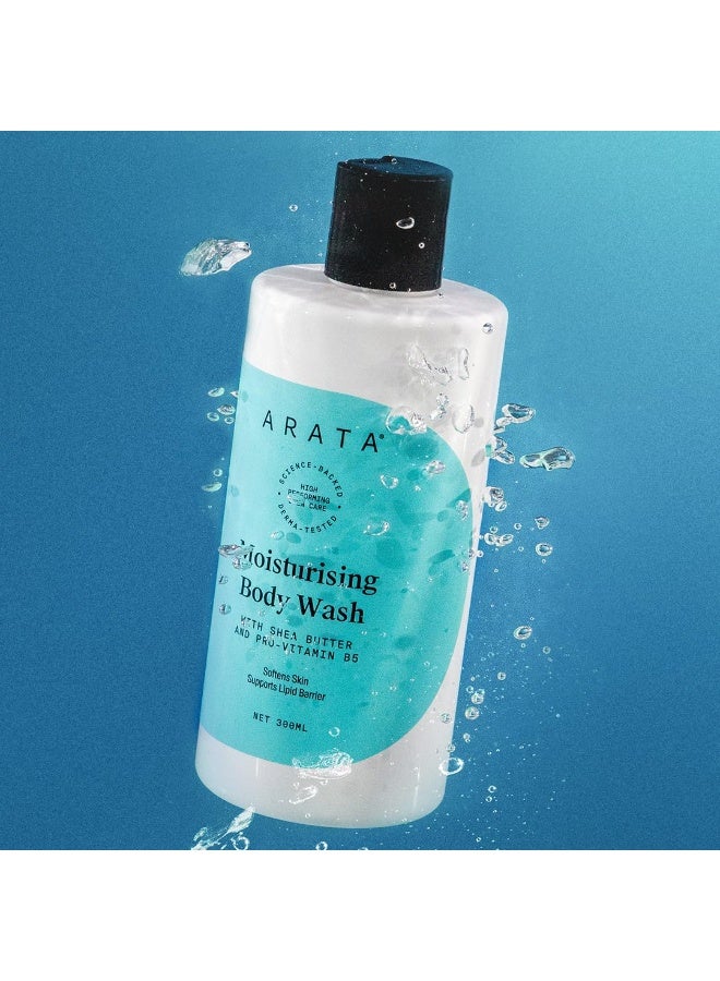 ARATA Moisturising Body Wash for Dry Skin with Shea Butter & Glycerine | Protects Skin Barrier | Velvety Soft Skin | Body Wash for Women & Men | Paraben & Silicone-Free | For All Skin Types | 300ml - Image 5