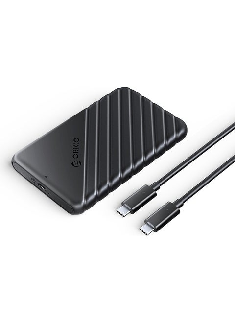 Type-C to Type-C USB3.1 Gen1 6Gbps 2.5” inch SATA SSD Hard Disk Box Black
