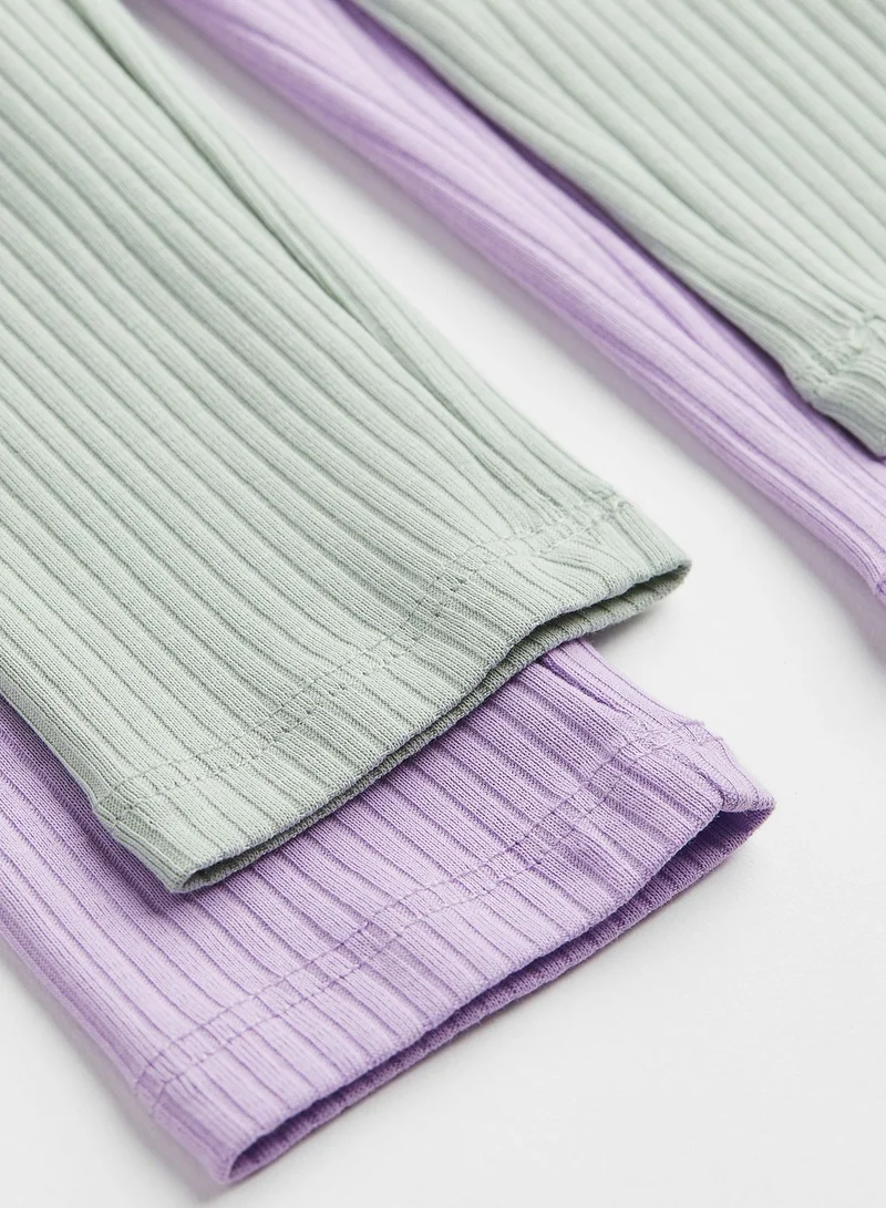 H&M Kids 2 Pack Essential Ribbed Leggings
