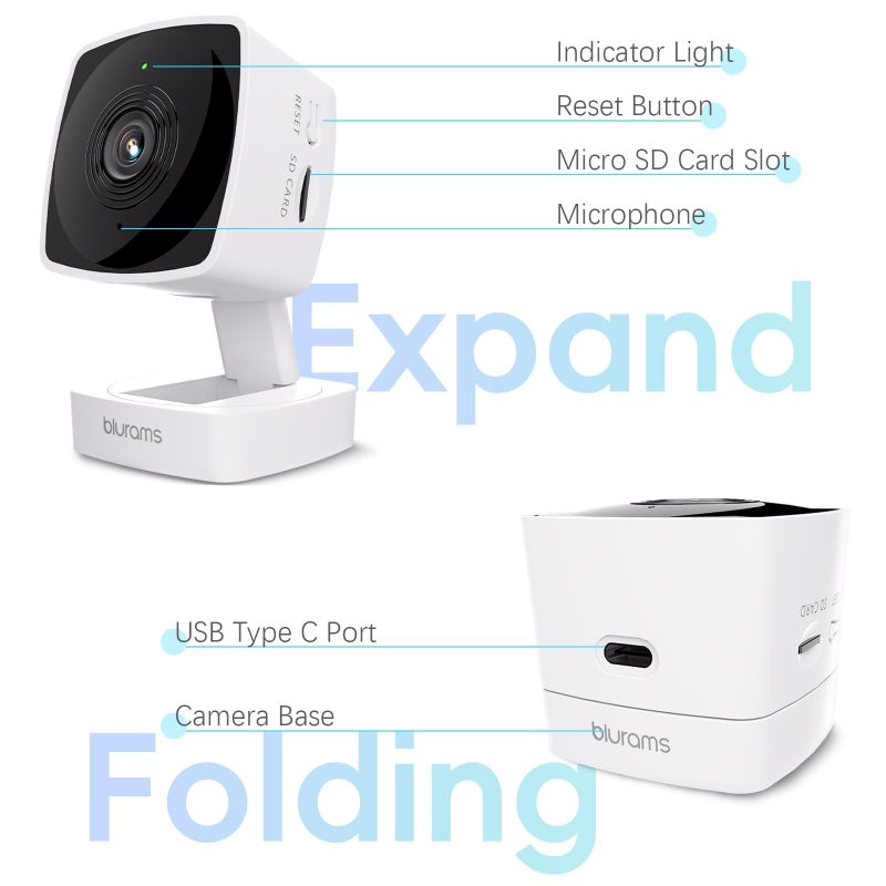 blurams 5GHz Cameras for Home Security, 2K Security Camera Indoor, Pet Camera with Phone App, Indoor Camera w/AI Motion Detection, 2-Way Audio, Compatible with Alexa&Google Home, WiFi 6 - Image 5