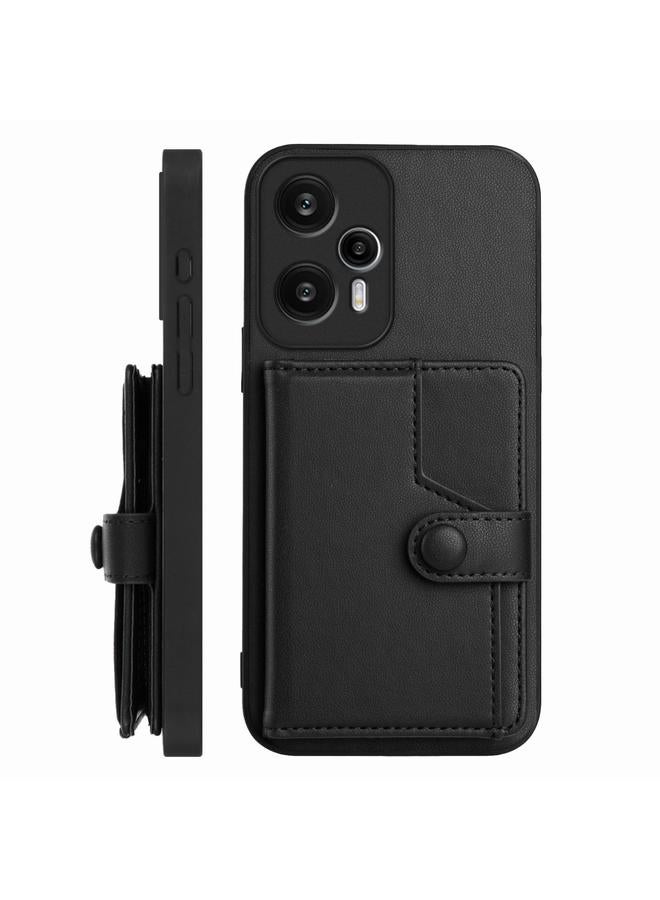 اس-توب جراب لهاتف Redmi Note 12 Turbo Button Card Bag RFID جراب هاتف مضاد للسرقة - Image 2