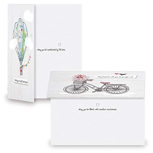 Current Get Well Faith Greeting Cards with Scripture - Set of 8 (4 Designs), Large 5" x 7", Religious Sympathy Cards with Sentiments Inside, White Envelopes - Image 2