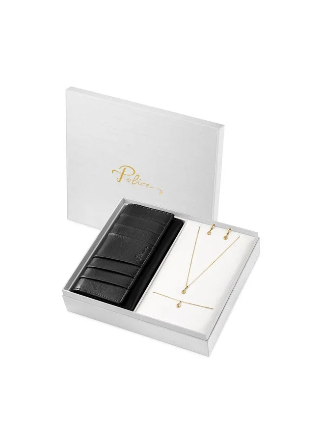 POLICE Dropelle Pendant Necklace, Drop Earrings, Bracelet & Wallet Gift Set for Women