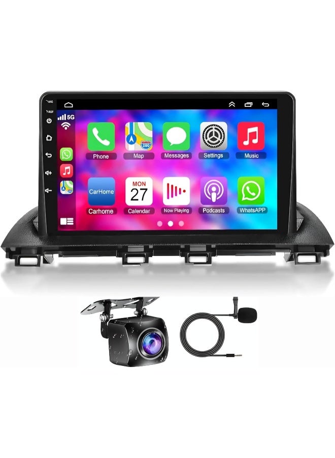 Vierex Fit Mazda 3 Car Stereo Mazda 3 Axela Android Screen 2014-2019 With Apple Carplay Android Auto Wireless WiFi DSP FM&AM BT AHD Camera Included Fast Interface QLED (8+128GB Carplay 8CORE) - Image 1