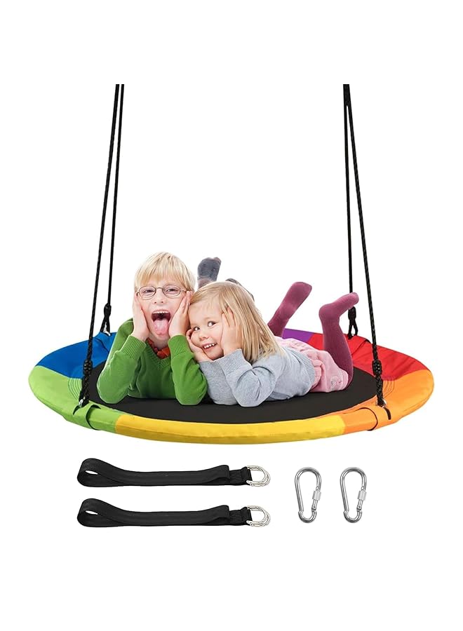 Sumkyle Saucer Tree Swing Adults Round Flying Swing Set With Adjustable Strap Waterproof Oxford Cloth Swing For Kids Circle Toy Gifts Playground - Image 1