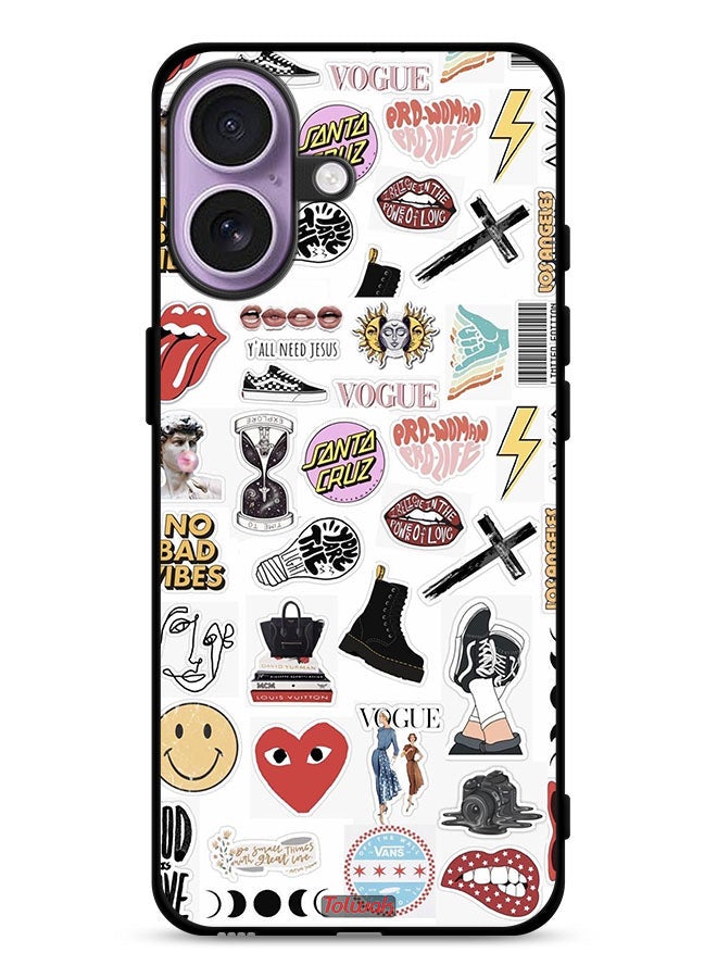 Tolwak Apple iPhone 17 Protective Case Cover No Bad Vibes Stickers - Image 1