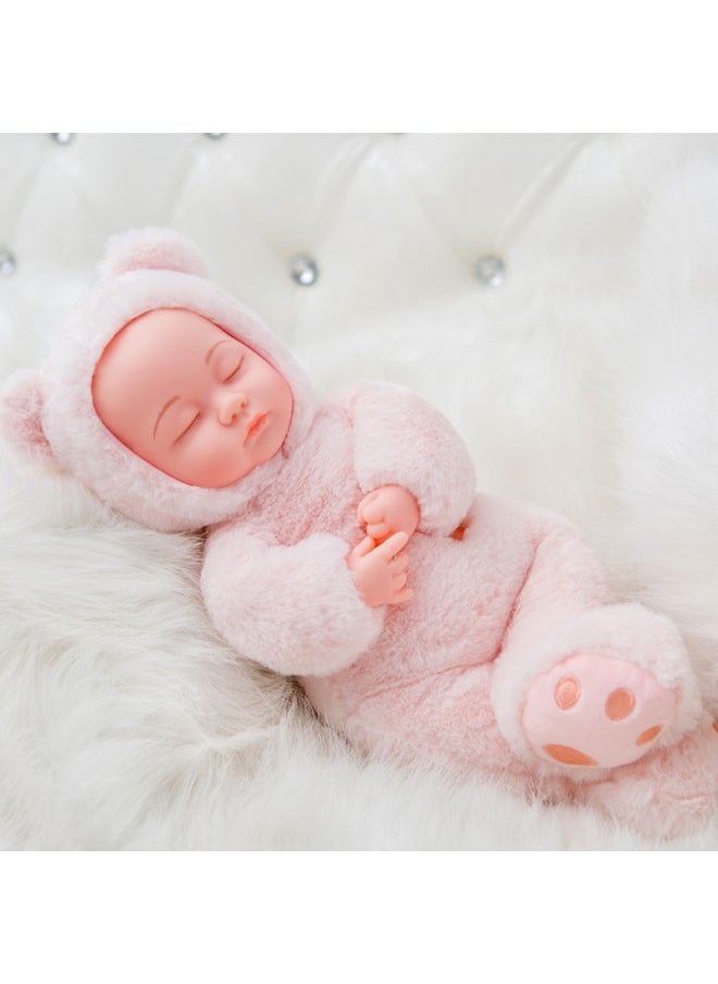 Generic - Children's Soft Toy Sleep Baby Talking Doll Rag Doll Doll Girl Soothe Baby-Specifications:35cm [silent Version]]-Color:257 (wine Red Plush Rabbit) - Image 1
