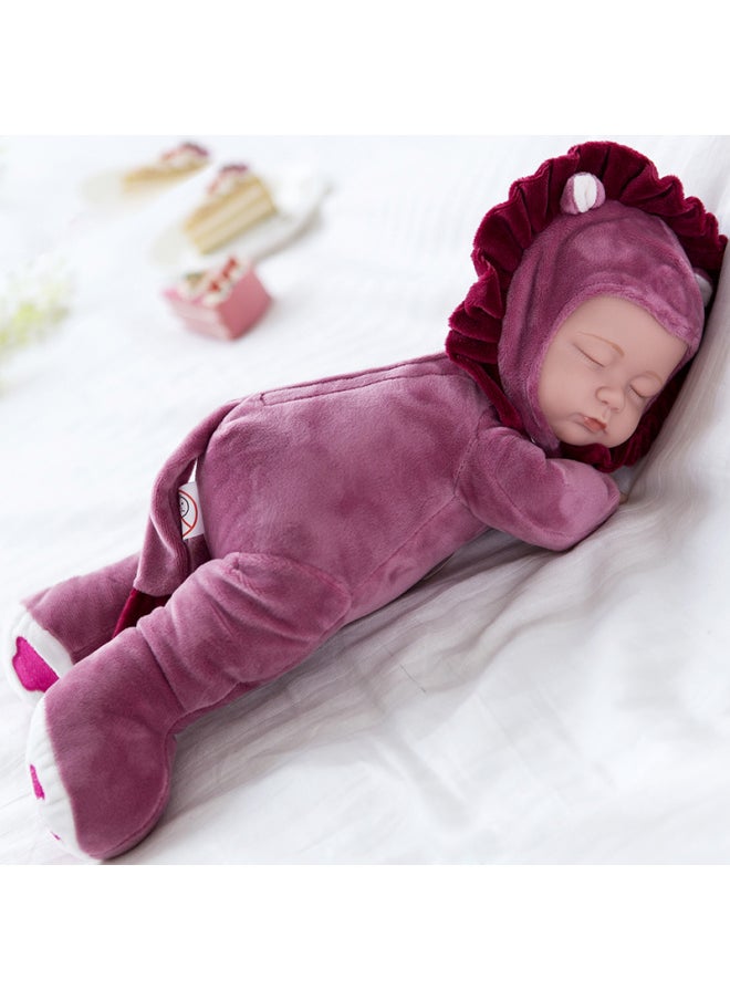 Generic - Children's Soft Toy Sleep Baby Talking Doll Rag Doll Doll Girl Soothe Baby-Specifications:35cm [silent Version]]-Color:257 (wine Red Plush Rabbit) - Image 1