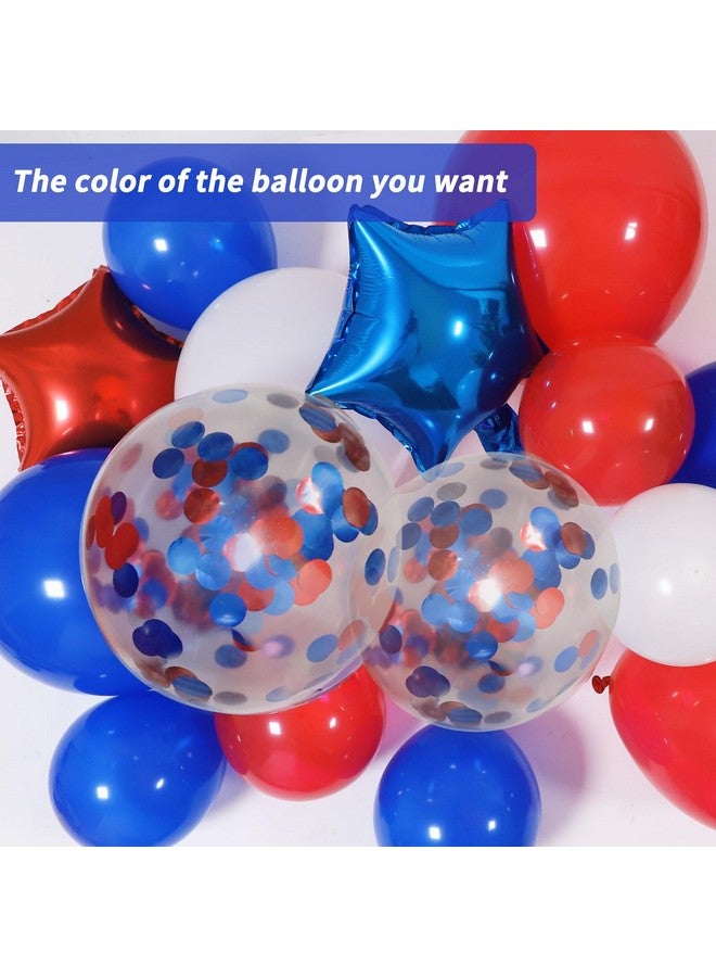 RUBFAC 155pcs Red White and Blue Balloons Garland Arch Kit, 4th of July Balloons Patriotic Decorations, Birthday Wedding Nautical Patriotic Baseball Theme with Star Foil Balloons Decorations - Image 3
