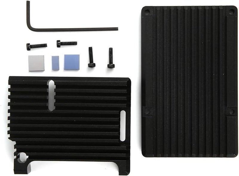 Black Aluminum Alloy Case for 4 Model B, Ultra Thin Design, Standard Size, 2 Pack - Fast Heat Dissipation, Open WiFi - Friendly, Durable Lightweight Construction - Image 1