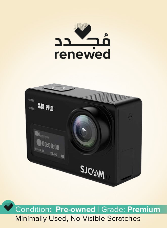 SJCAM Renewed - SJ8 Pro 12 MP 4K 60fps 2.33" 30M Waterproof IPS Touch Screen - BLACK - Image 1