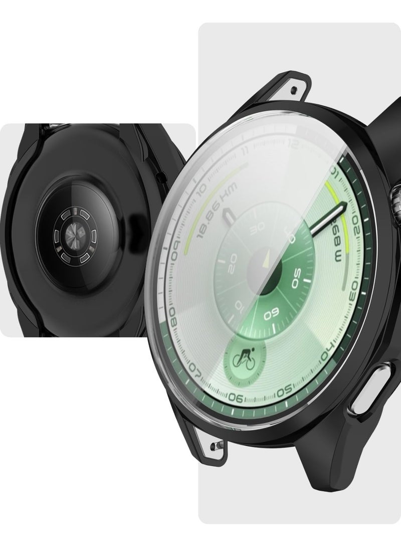 Case Compatible with Huawei Watch GT6 46MM  2025 Case All-Around Screen Protector Watch Soft TPU Shockproof Cover Slim Guard Thin Bumper Shell Protector (Black) - Image 2