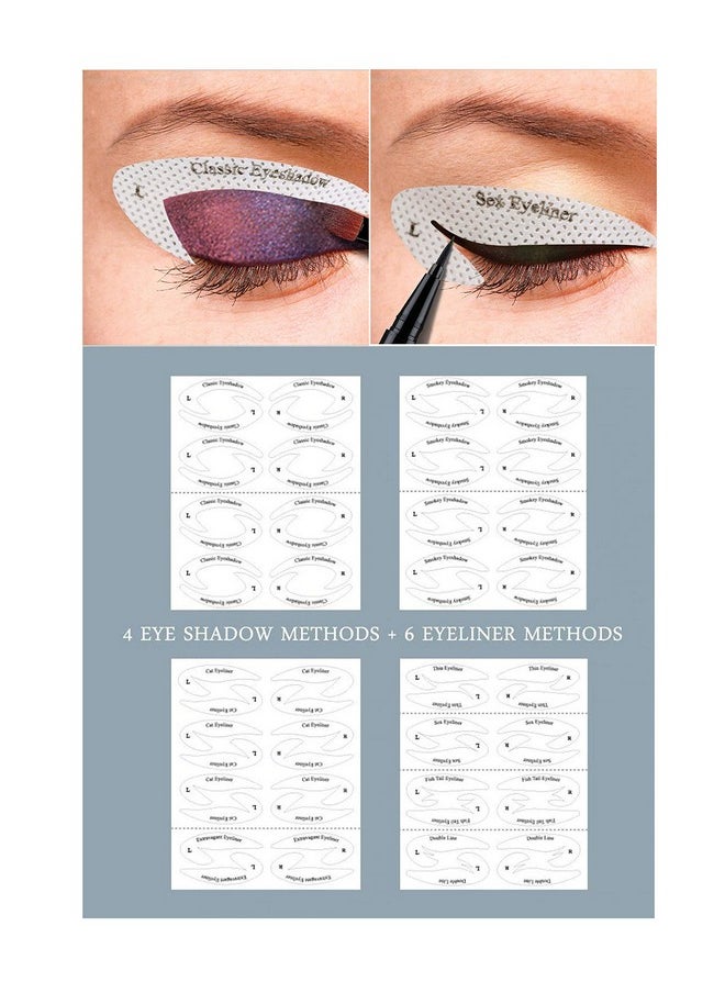 S.A.V.I 32 Styles 4 Sheets Eye Makeup Quick Eyeliner Eyeshadow Stencil Stickies For Women  - Image 1
